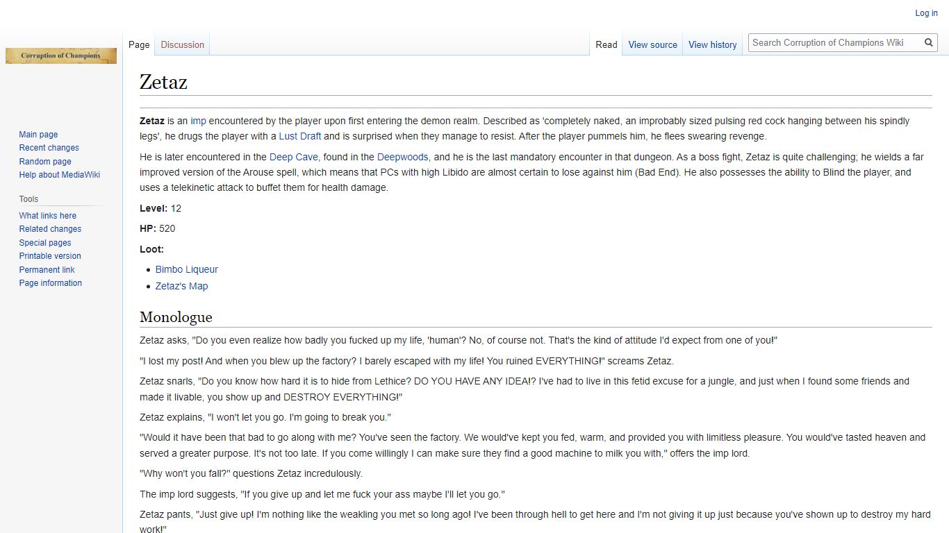 Zetaz - Corruption of Champions Wiki - Smutosaur.us
